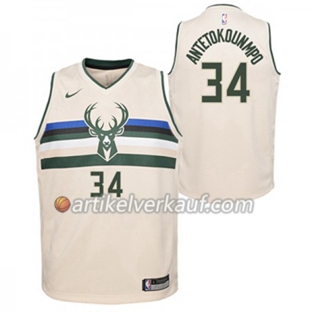NBA Milwaukee Bucks Trikot Giannis Antetokounmpo 34 Nike City Edition Swingman - Herren
